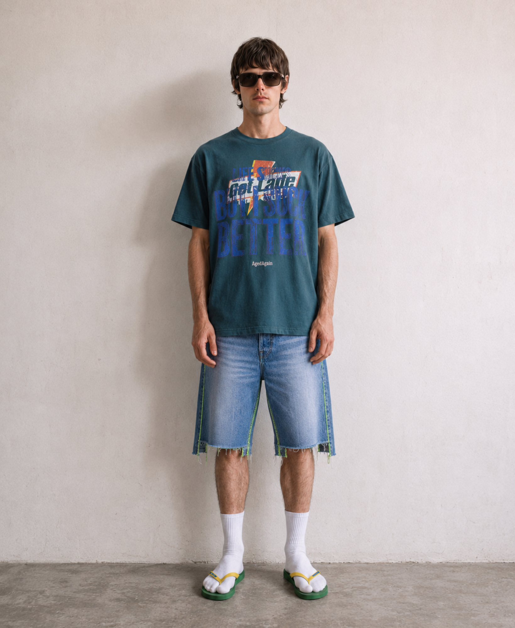 Life Sucks - Tee - Purple - model front