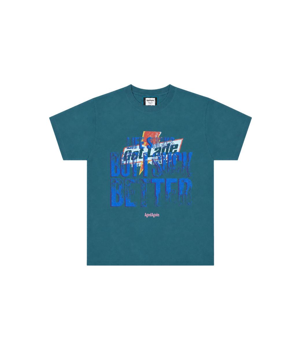 Life Sucks - Tee - Green - AgedAgain